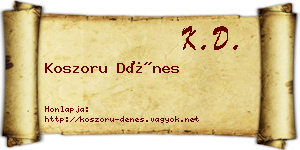 Koszoru Dénes névjegykártya